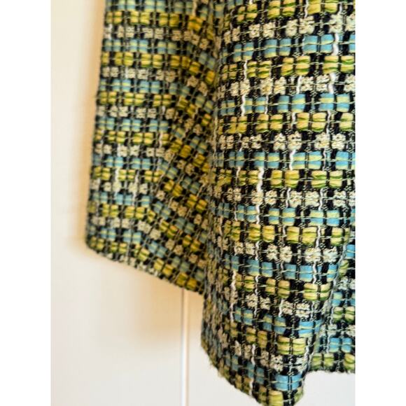 Austin Reed · Tweed Open Blazer · Cotton Linen Blend · Blue Yellow · Size 14 - Picture 5 of 9